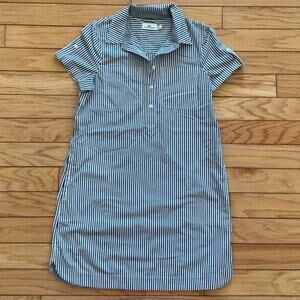 Black & White Stripe Cotton Vineyard Vine Sz 6 Shirt Dress Preppy Coastal Beach